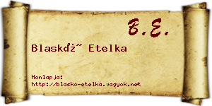 Blaskó Etelka névjegykártya